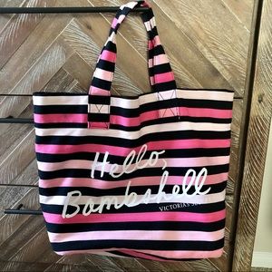 Victoria’s Secret Hello Bombshell Striped Tote Bag